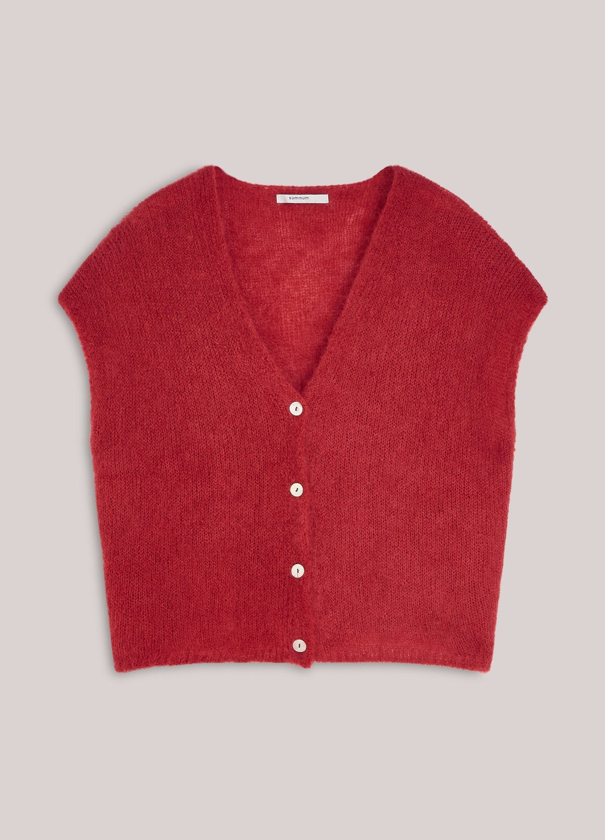 Cardigan Sleevles Mohair Knit