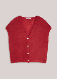 Cardigan Sleevles Mohair Knit