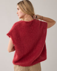 Cardigan Sleevles Mohair Knit