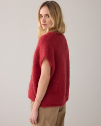 Cardigan Sleevles Mohair Knit