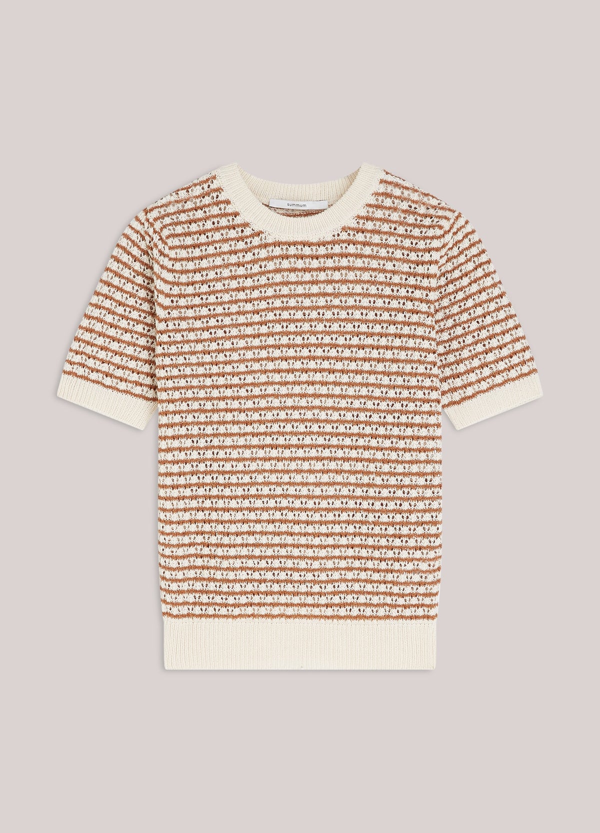 Ajour-knitted Short-Sleeve Jumper