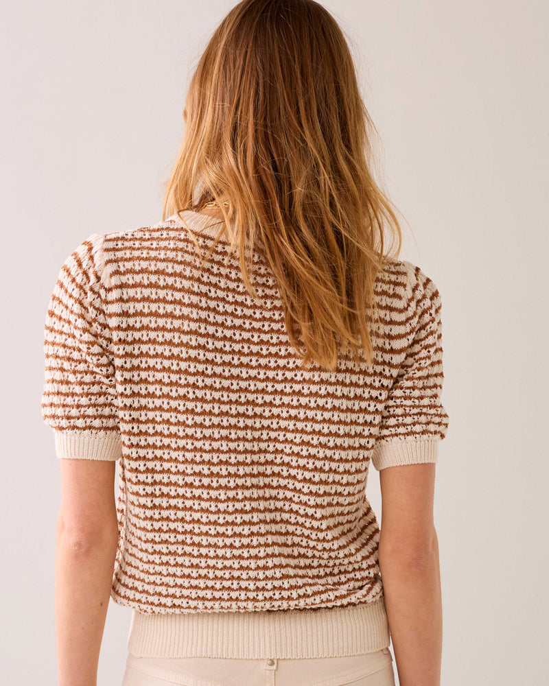 Ajour-knitted Short-Sleeve Jumper