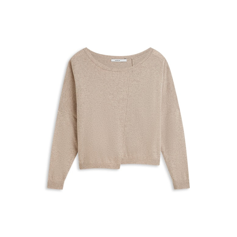 Boatneck Sweater Wool Cashmere Blend Knit