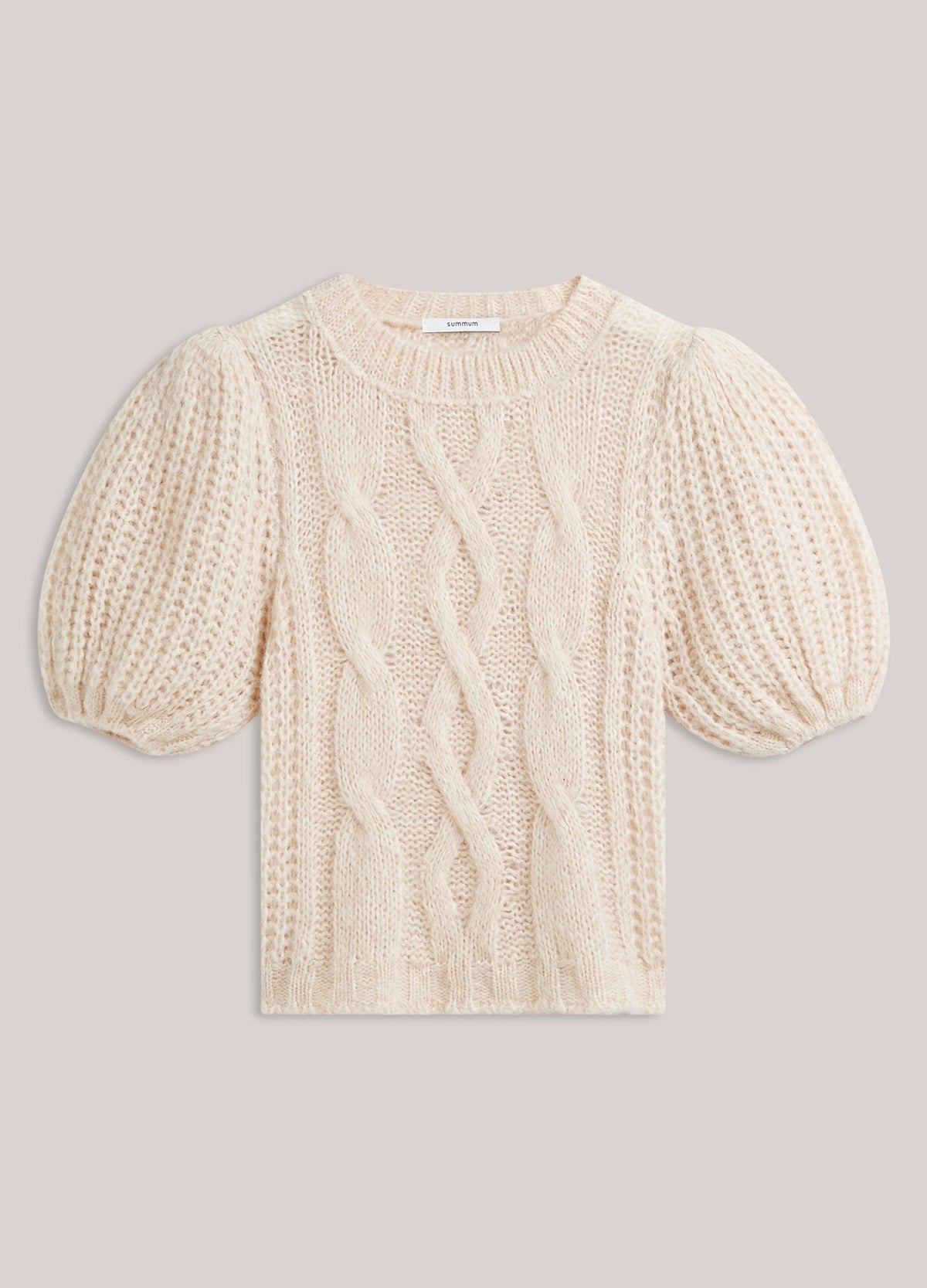 Summum Cable Knit Puff Sleeve Jumper