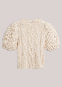Summum Cable Knit Puff Sleeve Jumper