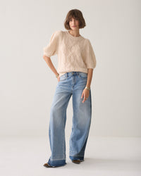 Summum Cable Knit Puff Sleeve Jumper
