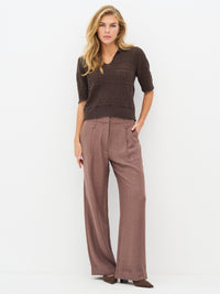 Rose Melange Wide Leg Eila Trousers