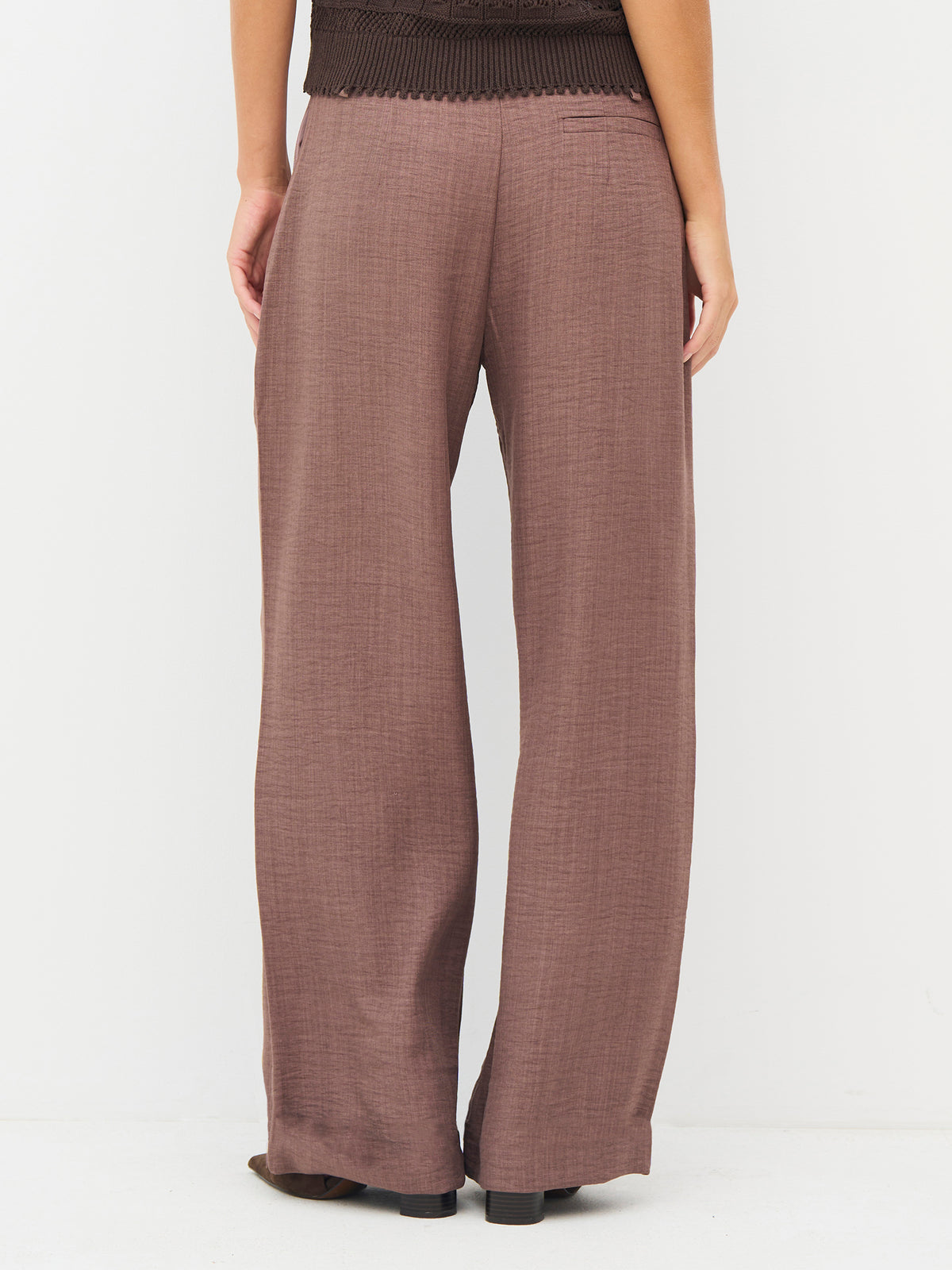 Rose Melange Wide Leg Eila Trousers