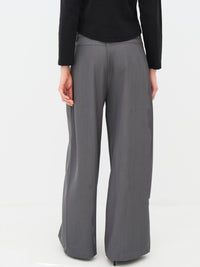 NÜ Denmark Grey Melange Wide Leg Trousers
