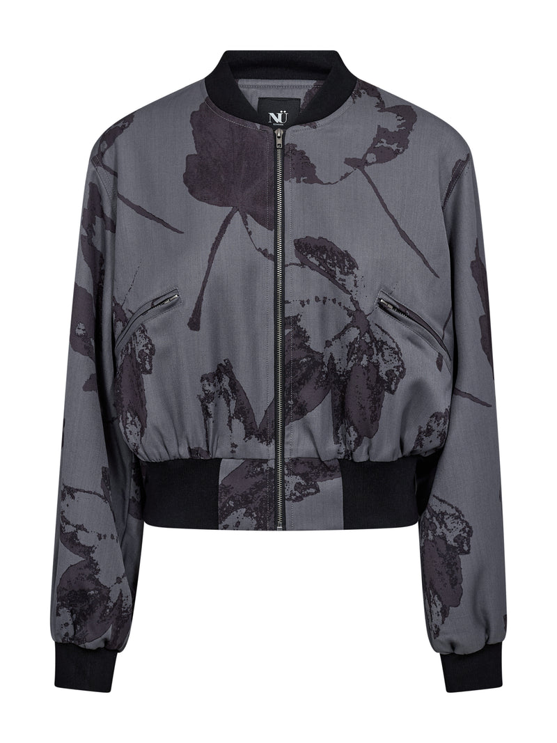 NÜ Denmark Grey Floral Bomber Jacket