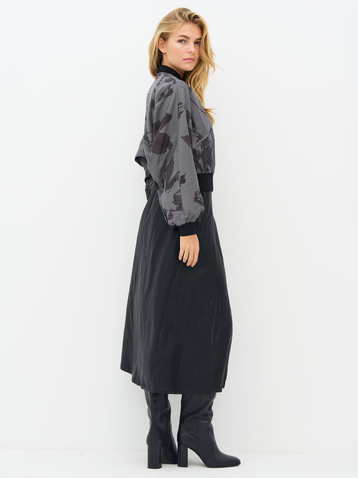 NÜ Denmark Grey Floral Bomber Jacket