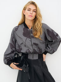 NÜ Denmark Grey Floral Bomber Jacket