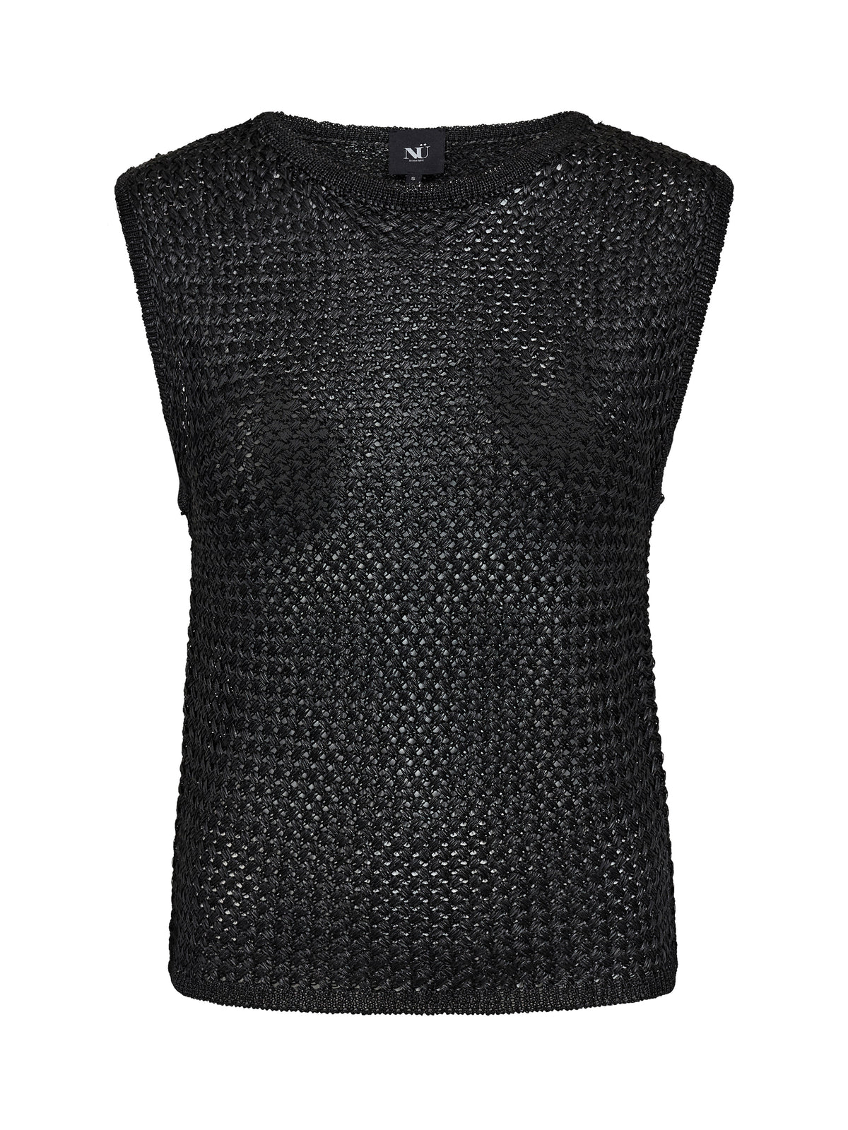 NÜ Denmark Black Open-Knit Sleeveless Top