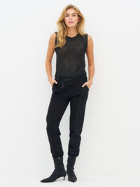 NÜ Denmark Black Open-Knit Sleeveless Top