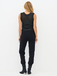 NÜ Denmark Black Open-Knit Sleeveless Top