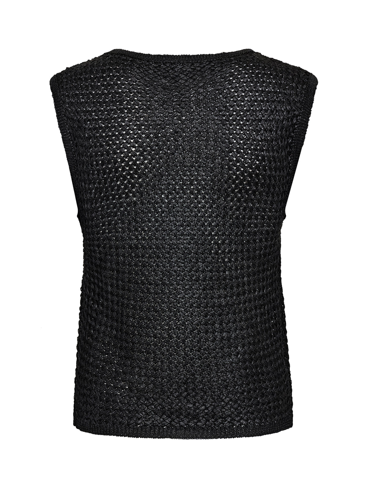 NÜ Denmark Black Open-Knit Sleeveless Top