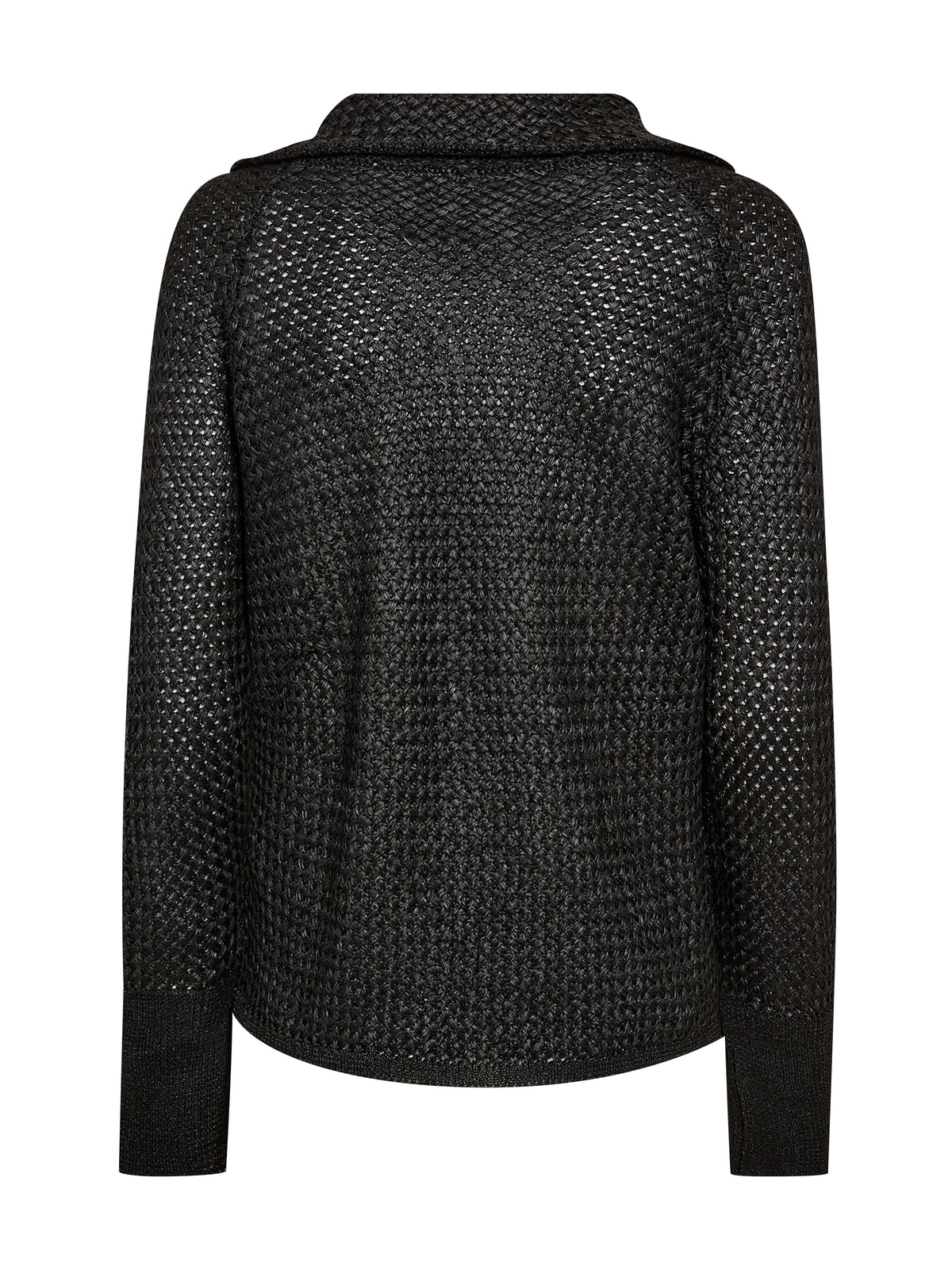 NÜ Denmark Black Open-Knit Polo Jumper