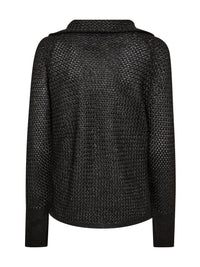 NÜ Denmark Black Open-Knit Polo Jumper