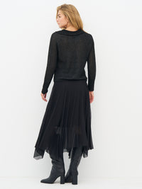 NÜ Denmark Black Open-Knit Polo Jumper