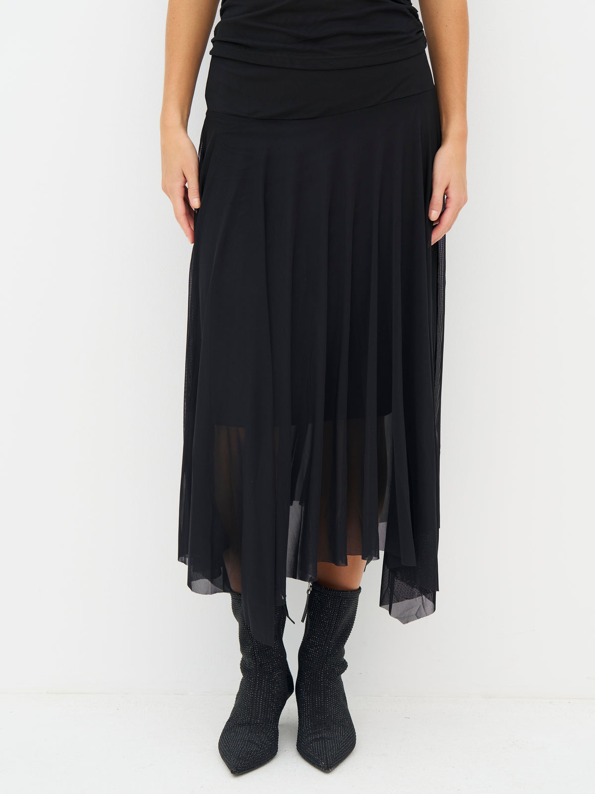 NÜ Denmark Black Mesh Maxi Skirt