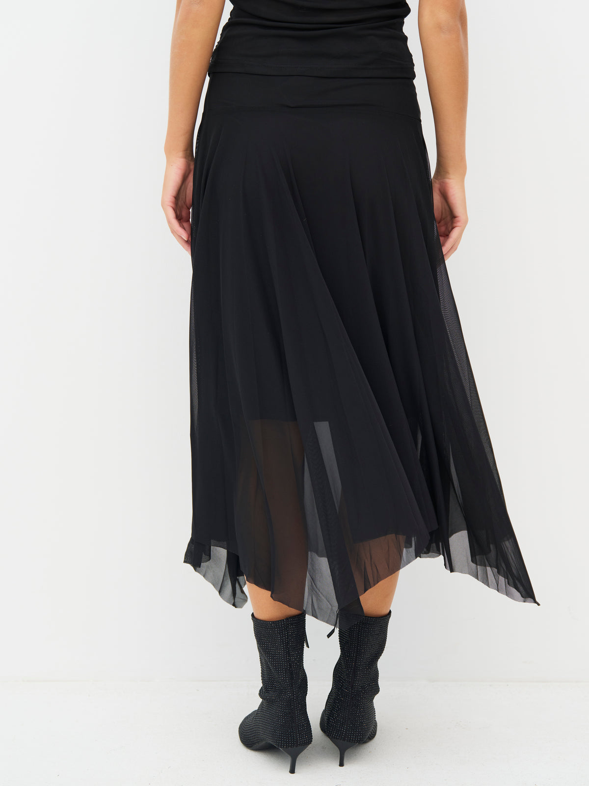 NÜ Denmark Black Mesh Maxi Skirt