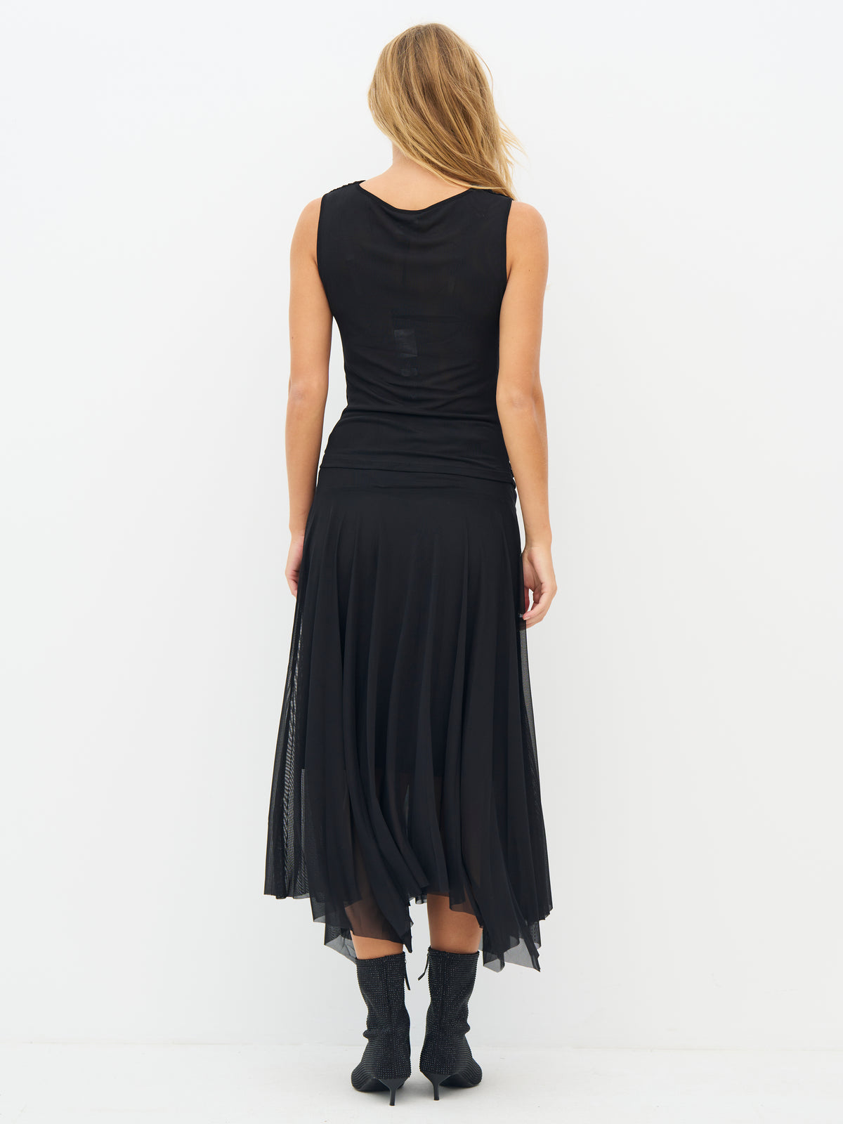 NÜ Denmark Black Mesh Maxi Skirt