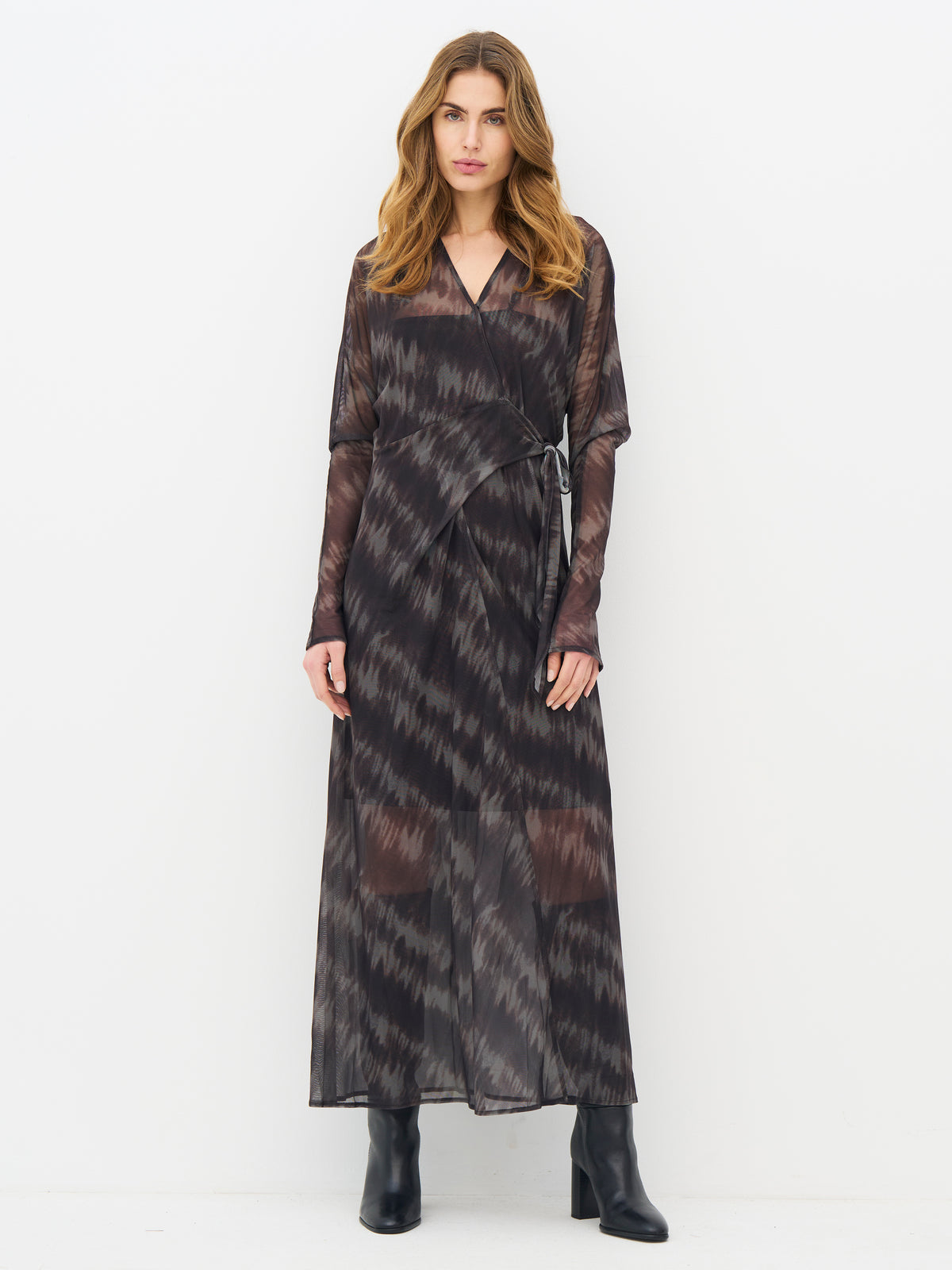 NÜ Denmark Army Mix Mesh Wrap Dress