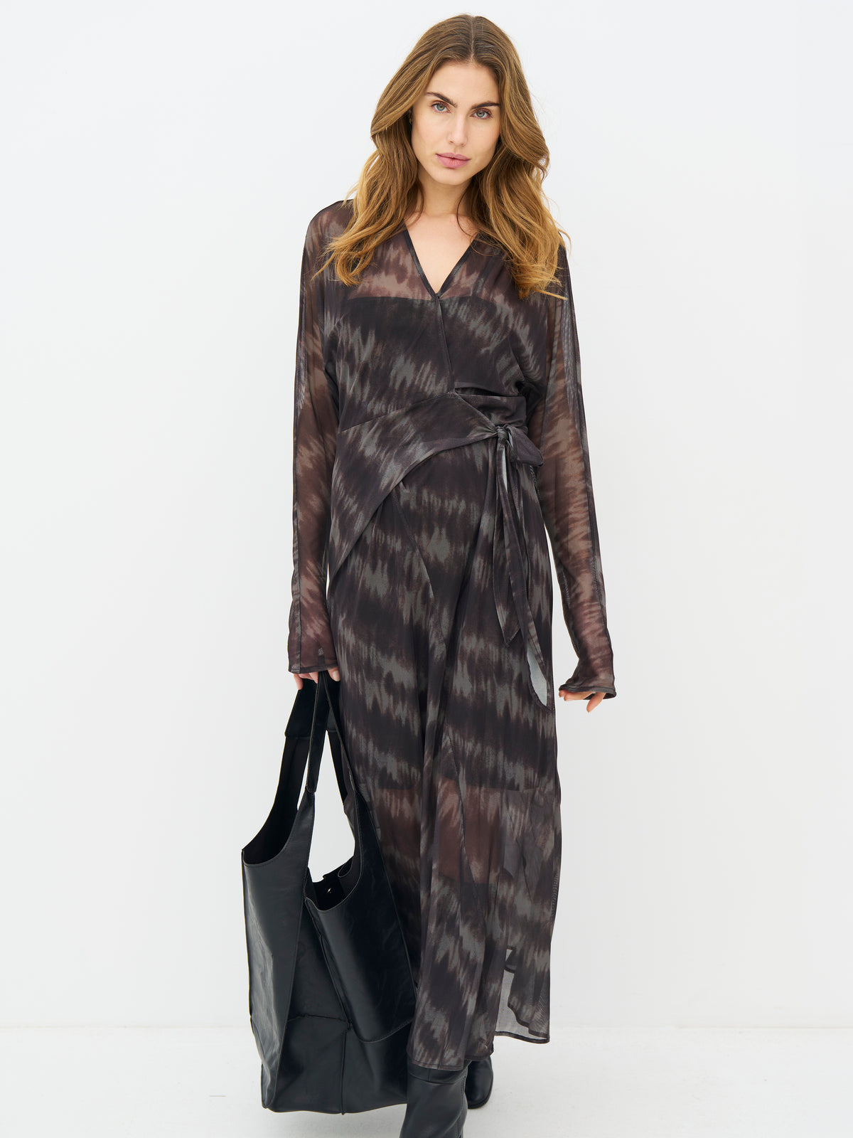 NÜ Denmark Army Mix Mesh Wrap Dress