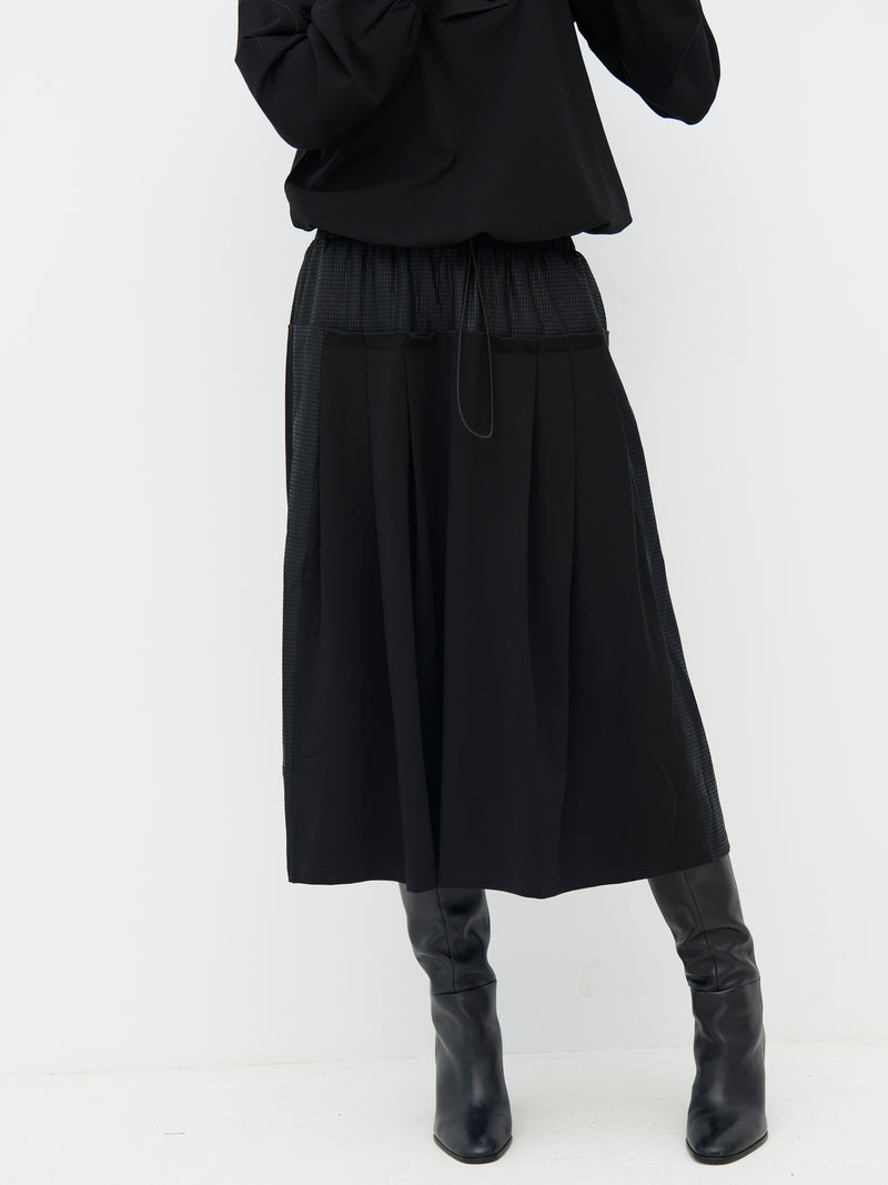 NÜ Denmark Black Textured Midi Skirt