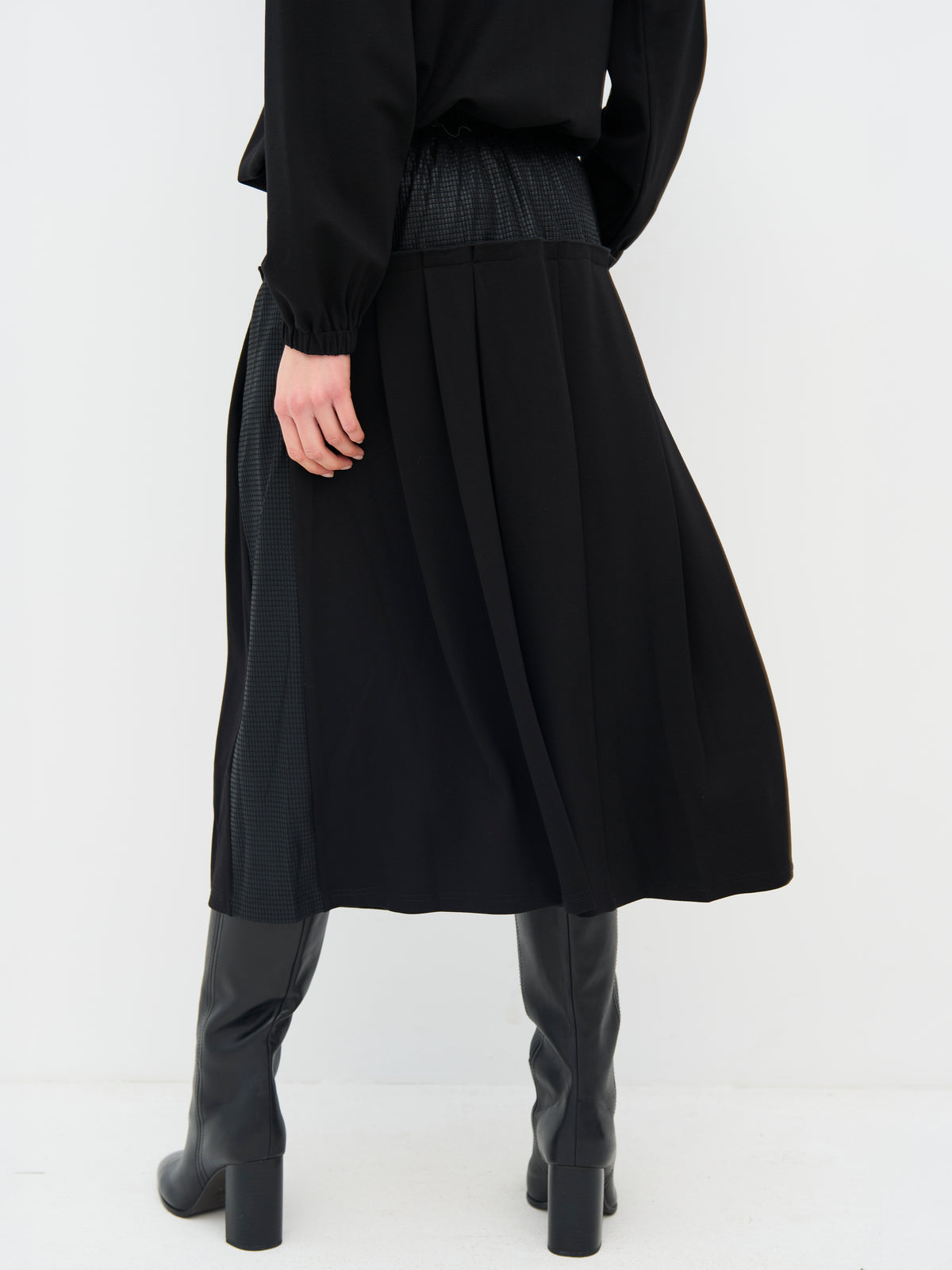 NÜ Denmark Black Textured Midi Skirt