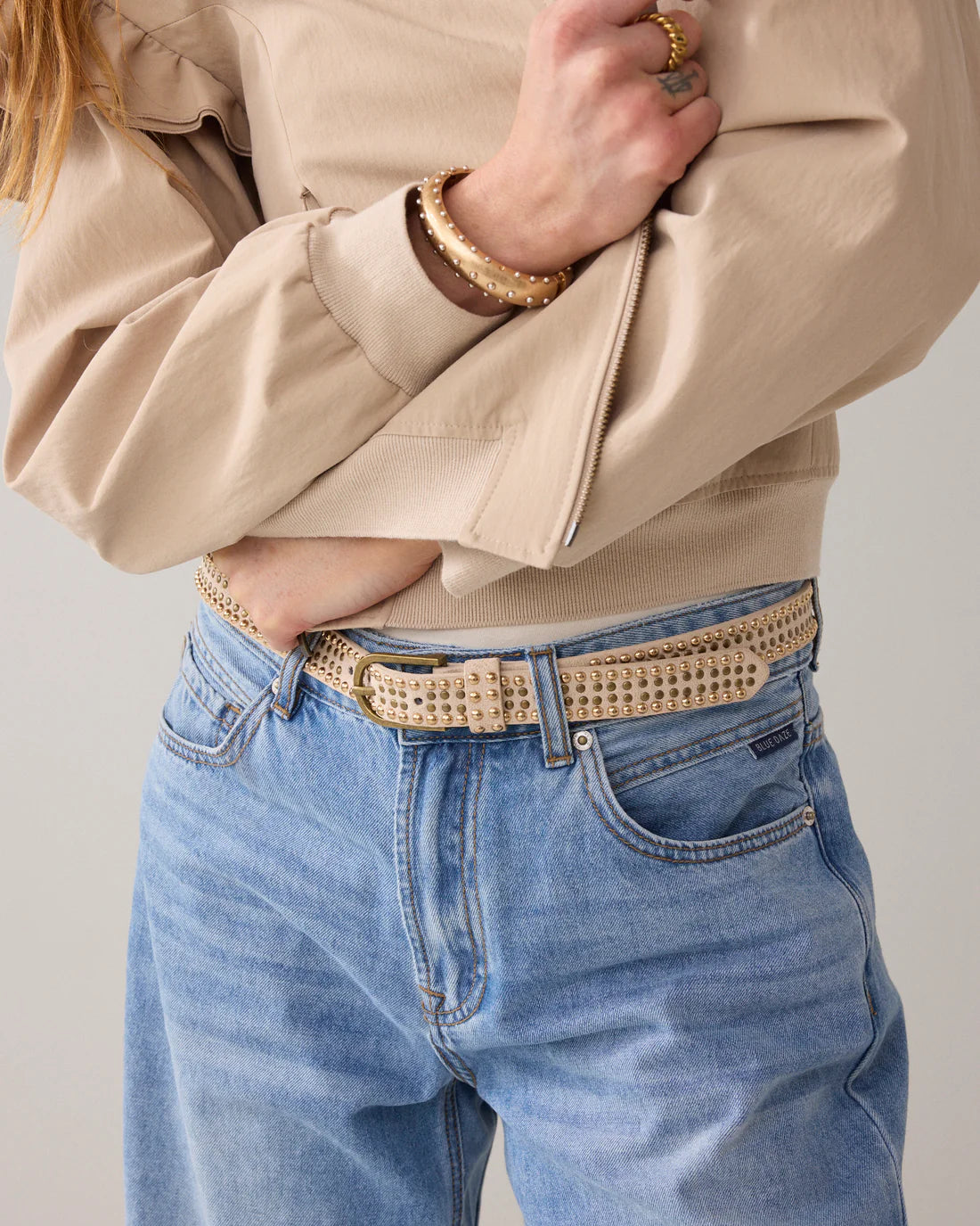 Leather Belt with Studs