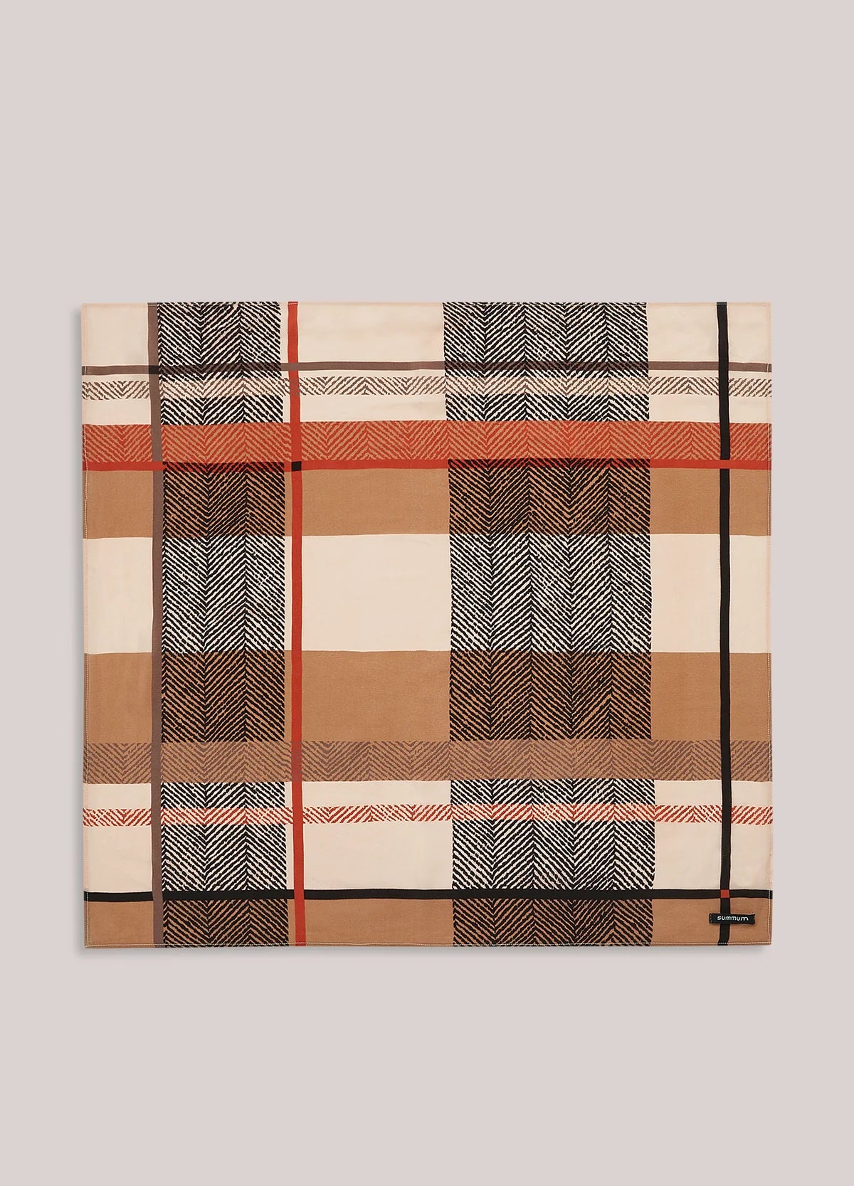 Satin Scarf with Check Pattern