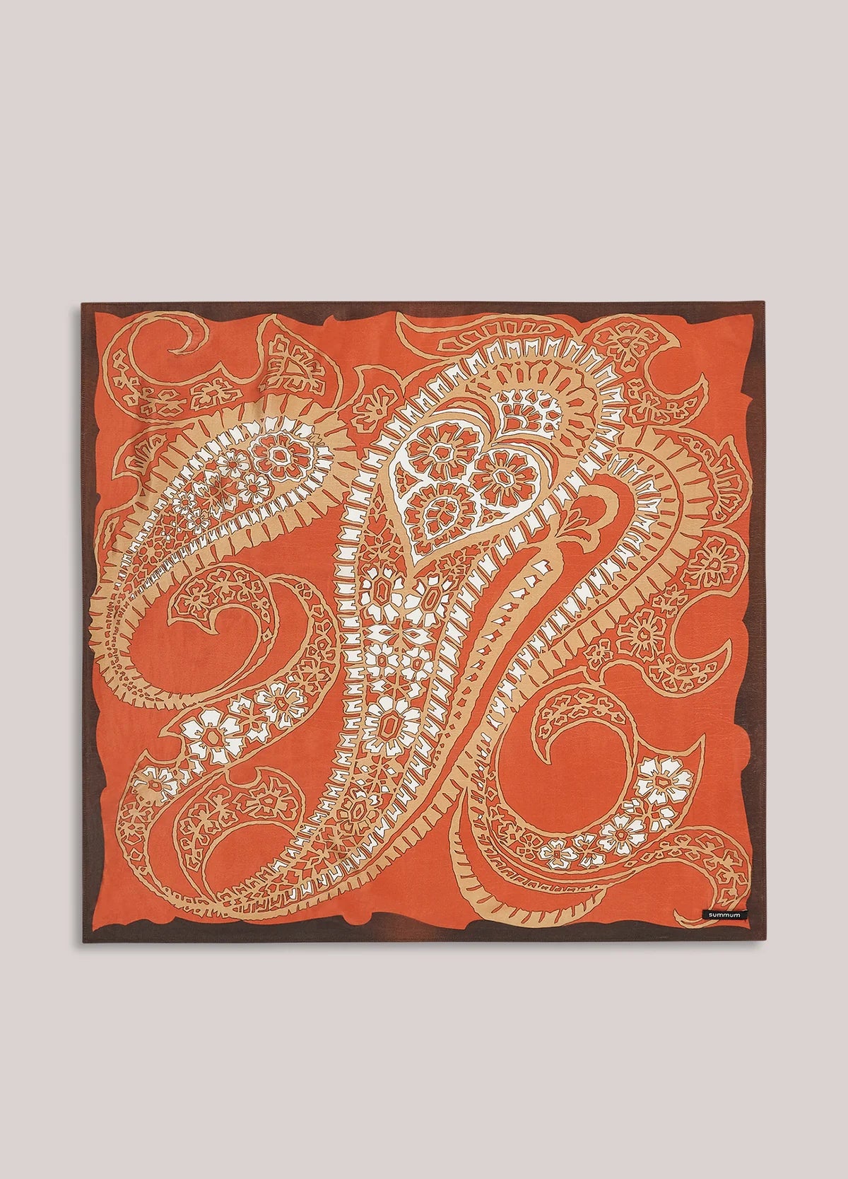 Satin Scarf with Paisley Print