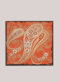 Satin Scarf with Paisley Print