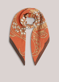 Satin Scarf with Paisley Print