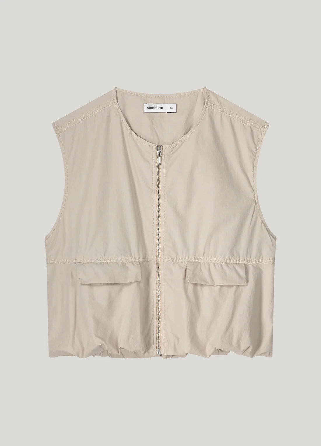 Sleeveless Bomber Jacket Crispy Cotton