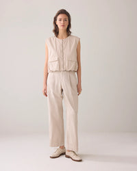 Sleeveless Bomber Jacket Crispy Cotton