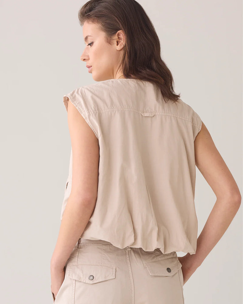Sleeveless Bomber Jacket Crispy Cotton