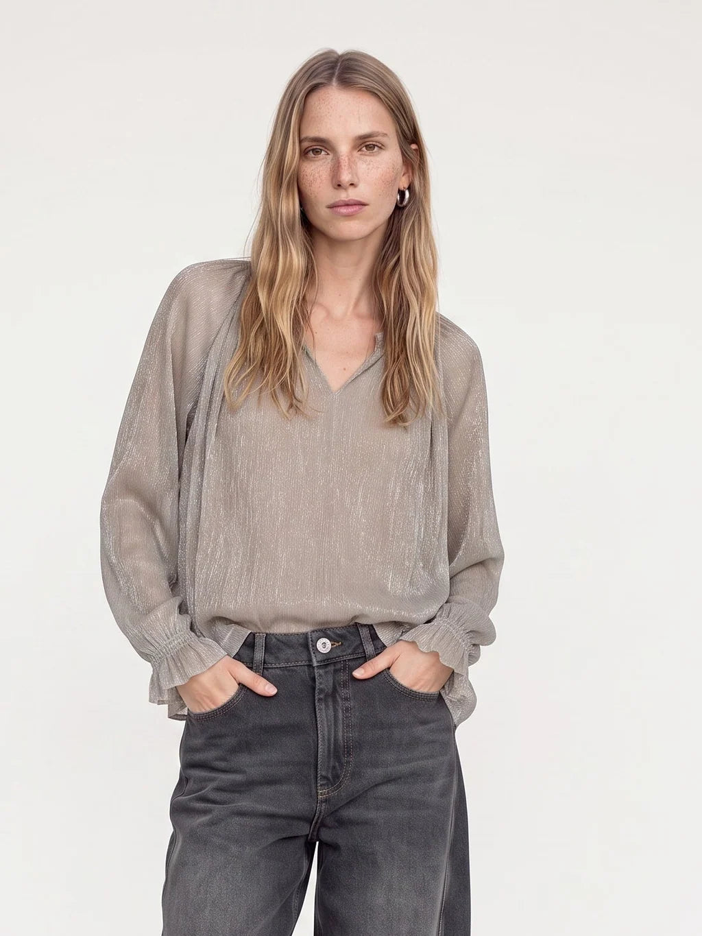 Ximena Glam V-neck Blouse