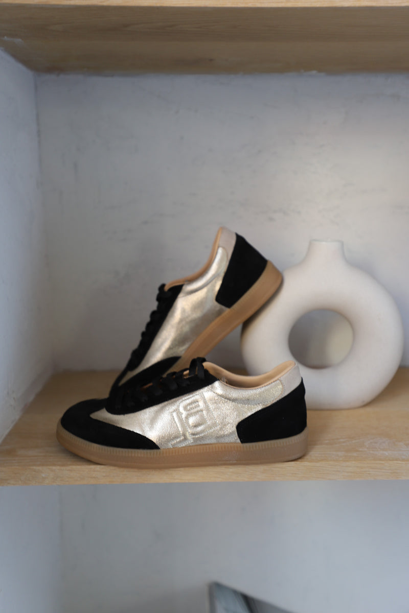 Nara Black & Gold Retro Sneakers