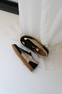 Nara Black & Gold Retro Sneakers