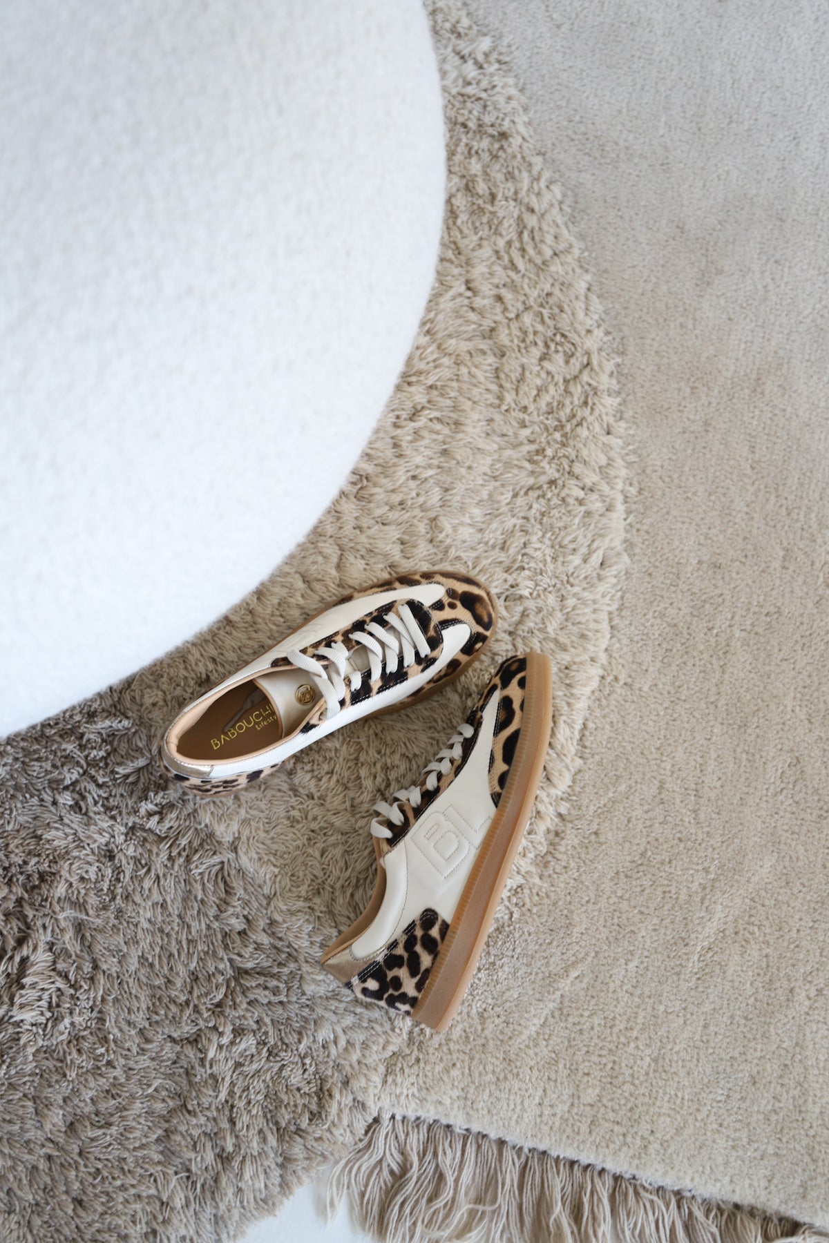 Nara Leopard & Off-White Retro Sneakers