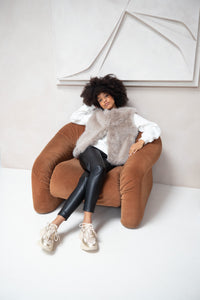 Freja Beige & Gold Chunky Sneakers