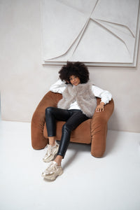 Freja Beige & Gold Chunky Sneakers