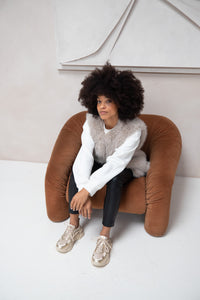 Freja Beige & Gold Chunky Sneakers