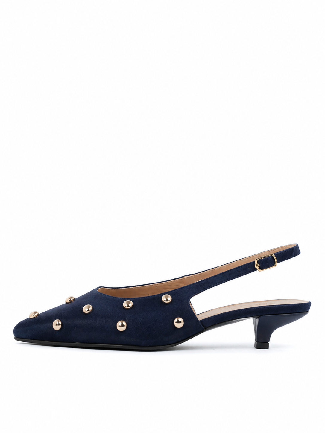 Elma Black Studded Slingback Heel