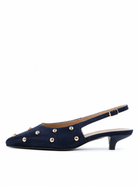 Elma Black Studded Slingback Heel