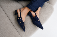 Elma Black Studded Slingback Heel