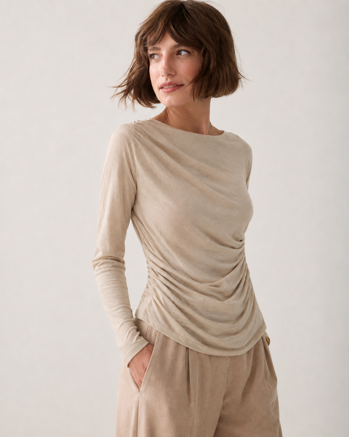 Summum Gathered Viscose Top