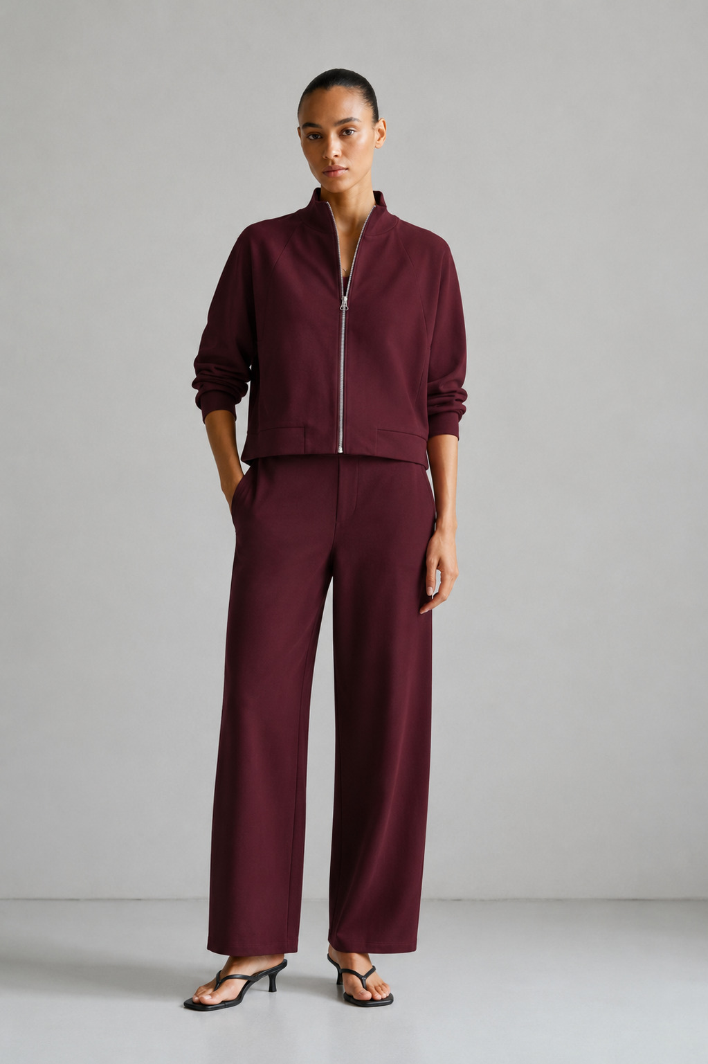 Penn & Ink N.Y. Aubergine Trousers Uni